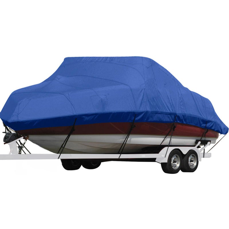 Seamander Heavy Duty Polyester Boat Cover - Marine Grade, Waterproof Fits Bass, V-Hull & Tri-Hull Boats, Fish & Ski, Runabout Bowrider - 14 ' to 16 ' Length, 90 ' Width - Image 1